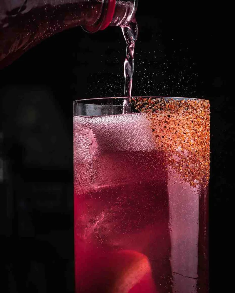 Hacienda Paloma being poured with chili rim