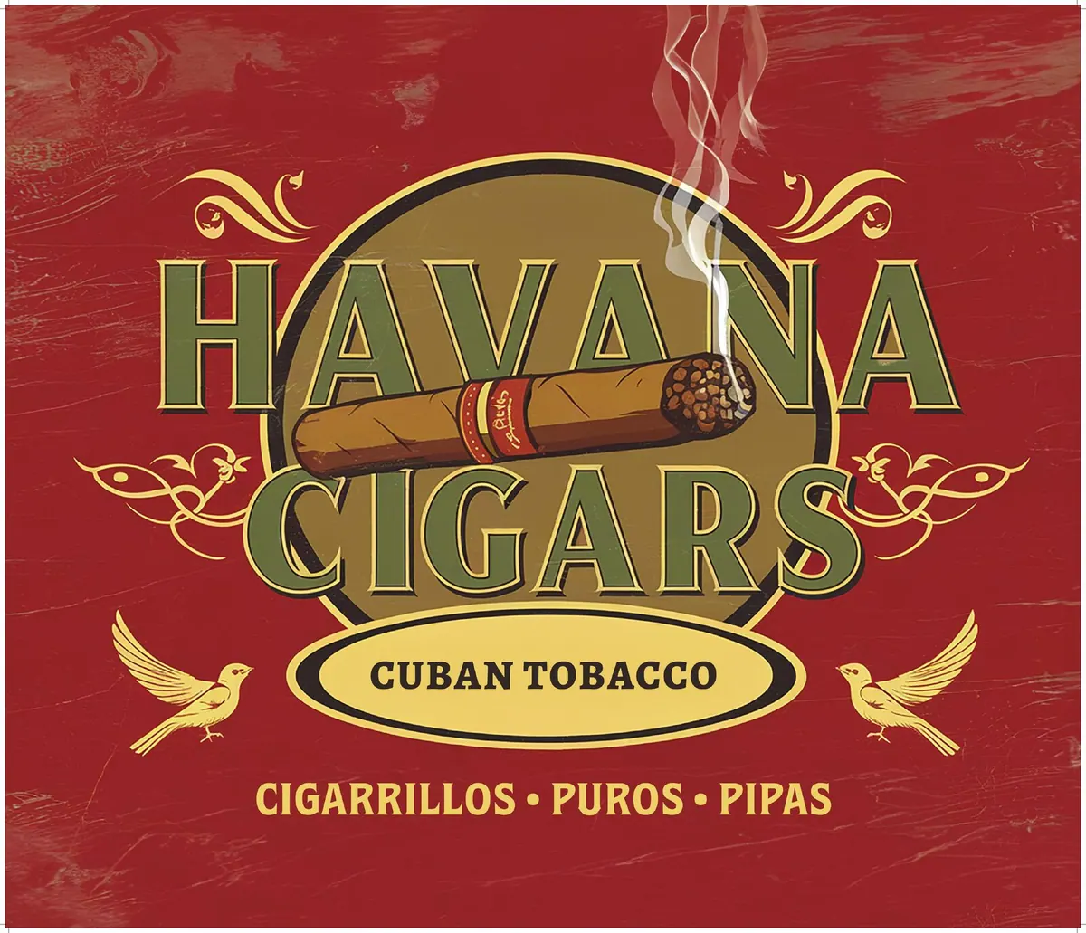 Havana cigars label artwork — vintage Cuban print
